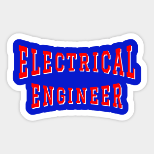 Electrical Engineer in Red Color Text Sticker